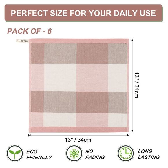 Kitchen Dish Colths Absorbent Dishclothes Drying Cloths 6Pcs Pink - Picture 4 of 6